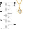 Thumbnail Image 3 of 0.23 CT. T.W. Diamond Solitaire Flame Pendant and Stud Earrings Set in 10K Gold