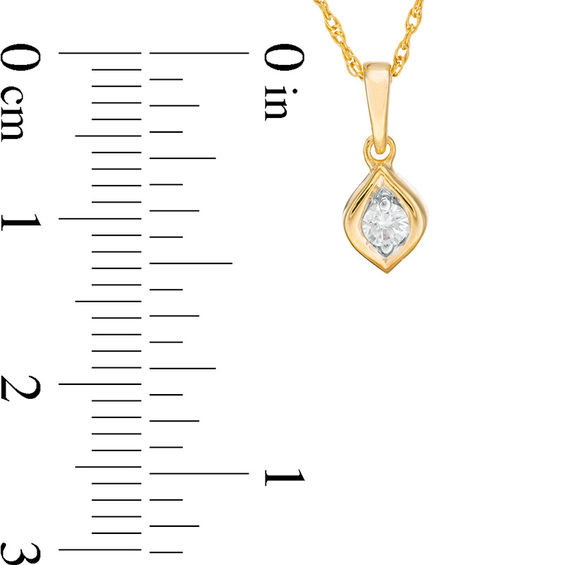 CT. T.W. Diamond Solitaire Flame Pendant and Stud Earrings Set in 10K Gold