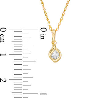 CT. T.W. Diamond Channel-Set Solitaire Twist Flame Pendant and Stud Earrings Set in 10K Gold