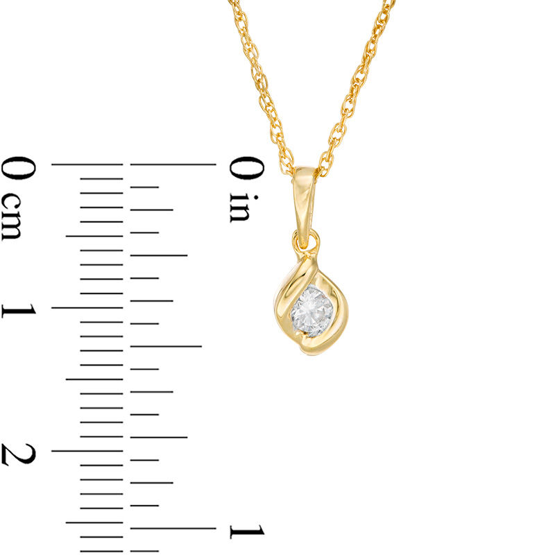 0.23 CT. T.W. Diamond Channel-Set Solitaire Twist Flame Pendant and Stud Earrings Set in 10K Gold