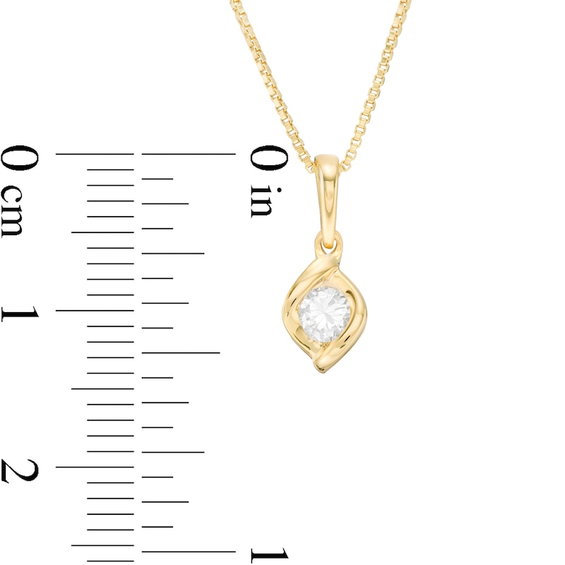 Main Image 3 of 0.45 CT. T.W. Diamond Channel-Set Solitaire Twist Flame Pendant and Stud Earrings Set in 10K Gold