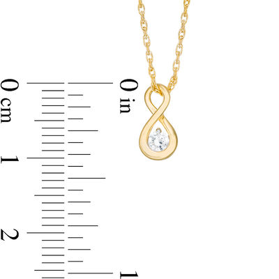 CT. T.W. Diamond Solitaire Infinity Pendant and Stud Earrings Set in 10K Gold