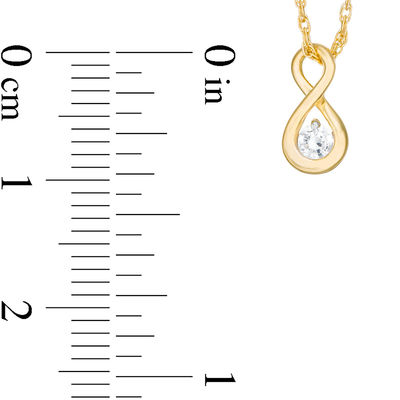 CT. T.W. Diamond Solitaire Infinity Pendant and Stud Earrings Set in 10K Gold