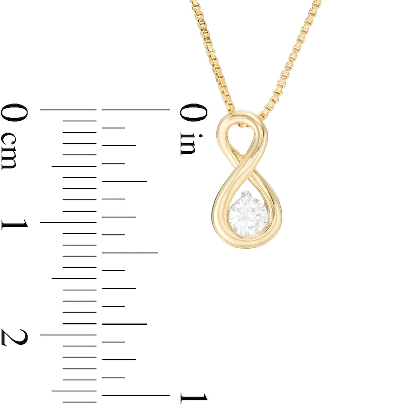 Main Image 3 of 0.45 CT. T.W. Diamond Solitaire Infinity Pendant and Stud Earrings Set in 10K Gold