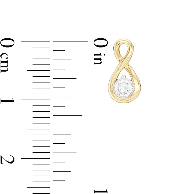 Main Image 4 of 0.45 CT. T.W. Diamond Solitaire Infinity Pendant and Stud Earrings Set in 10K Gold