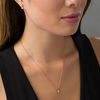 Thumbnail Image 2 of 0.23 CT. T.W. Diamond Solitaire Tilted Square Twist Pendant and Stud Earrings Set in 10K Rose Gold