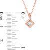 Thumbnail Image 4 of 0.23 CT. T.W. Diamond Solitaire Tilted Square Twist Pendant and Stud Earrings Set in 10K Rose Gold