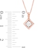 Thumbnail Image 3 of 0.45 CT. T.W. Diamond Solitaire Tilted Square Twist Pendant and Stud Earrings Set in 10K Rose Gold