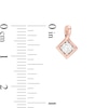 Thumbnail Image 4 of 0.45 CT. T.W. Diamond Solitaire Tilted Square Twist Pendant and Stud Earrings Set in 10K Rose Gold