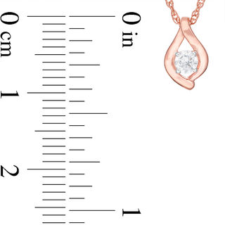 CT. T.W. Diamond Solitaire Flame Pendant and Stud Earrings Set in 10K Rose Gold