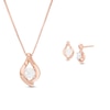 Thumbnail Image 1 of 0.45 CT. T.W. Diamond Solitaire Flame Pendant and Stud Earrings Set in 10K Rose Gold