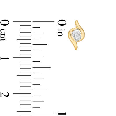 CT. T.W. Diamond Channel-Set Solitaire Bypass Flame Pendant and Stud Earrings Set in 10K Gold