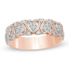 Thumbnail Image 0 of 0.33 CT. T.W. Diamond Alternating Heart-Shaped Anniversary Band in 10K Rose Gold