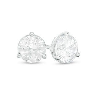 CT. T.W. Certified Canadian Diamond Solitaire Stud Earrings in 14K White Gold (I/I2