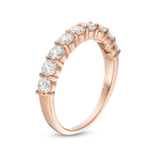 0.95 CT. T.W. Diamond Nine Stone Anniversary Band in 10K Rose Gold