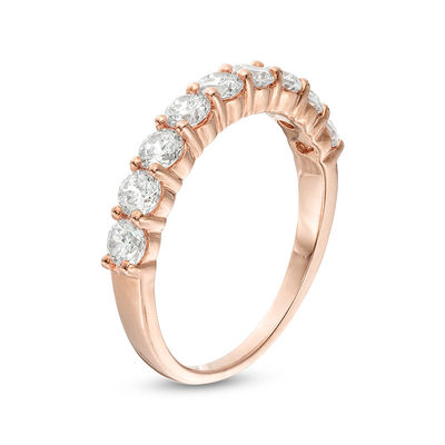 0.95 CT. T.W. Diamond Nine Stone Anniversary Band in 10K Rose Gold