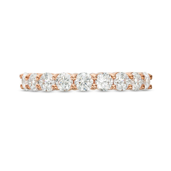 0.95 CT. T.W. Diamond Nine Stone Anniversary Band in 10K Rose Gold