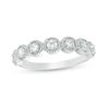 0.45 CT. T.W. Diamond Frame Seven Stone Vintage-Style Stackable Band in 10K Gold