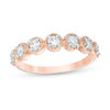 0.45 CT. T.W. Diamond Frame Seven Stone Vintage-Style Stackable Band in 10K Rose Gold