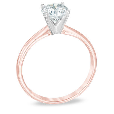 1.00 CT. Canadian Certified Diamond Solitaire Engagement Ring in 14K Rose Gold (J/I3)