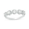 0.69 CT. T.W. Diamond Frame Five Stone Rope-Edged Stackable Band in 10K Gold