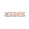 0.69 CT. T.W. Diamond Frame Five Stone Rope-Edged Stackable Band in 10K Rose Gold