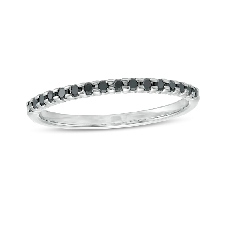 Main Image 1 of 0.145 CT. T.W. Black Diamond Band in 10K White Gold