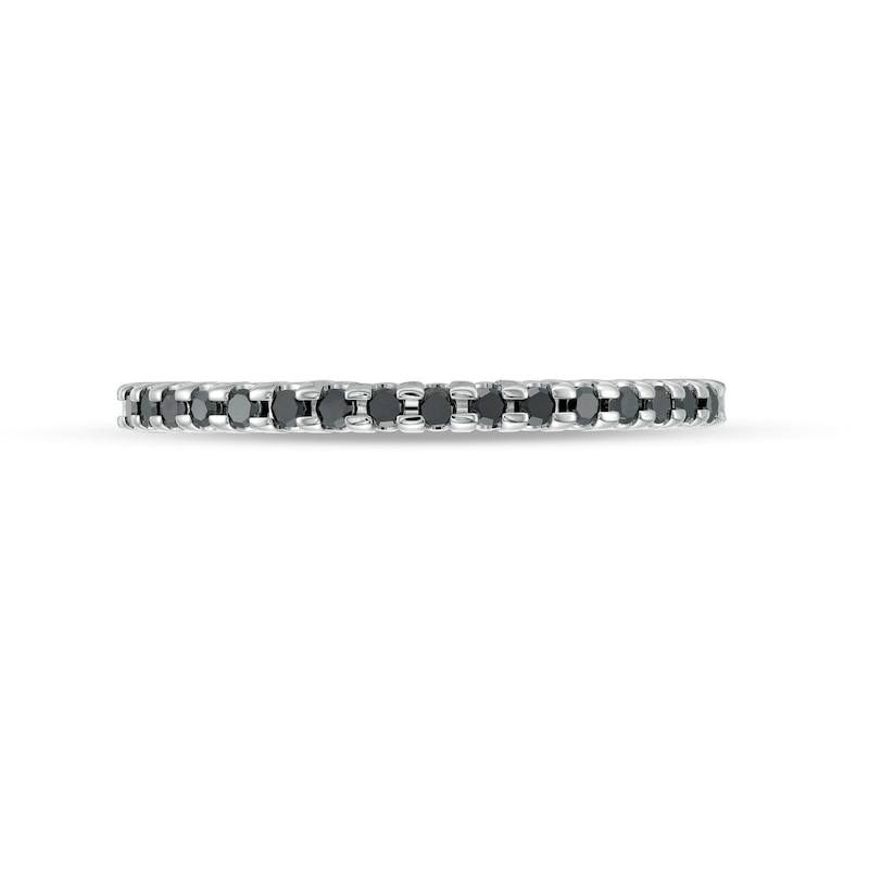 Main Image 4 of 0.145 CT. T.W. Black Diamond Band in 10K White Gold