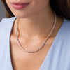 Thumbnail Image 1 of 1.98 CT. T.W. Diamond Two-Stone "S" Curve Tennis Necklace in Sterling Silver with Rose Rhodium - 17"