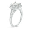 CT. T.W. Quad Princess-Cut Diamond Frame Engagement Ring in 14K White Gold