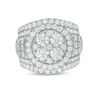 4.01 CT. T.W. Composite Diamond Double Frame Engagement Ring in 14K White Gold