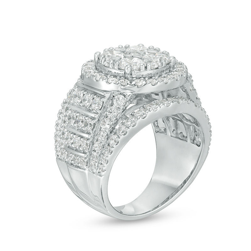 Main Image 2 of 4.01 CT. T.W. Composite Diamond Double Frame Engagement Ring in 14K White Gold