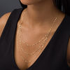 Thumbnail Image 1 of Italian Gold 030 Gauge Triple Strand Mirror Chain Necklace in 14K Gold - 20"