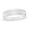 Thumbnail Image 0 of Men's 0.50 CT. T.W. Baguette and Round Diamond Wedding Band in 10K White Gold