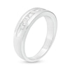 Thumbnail Image 2 of Men's 0.50 CT. T.W. Baguette and Round Diamond Wedding Band in 10K White Gold