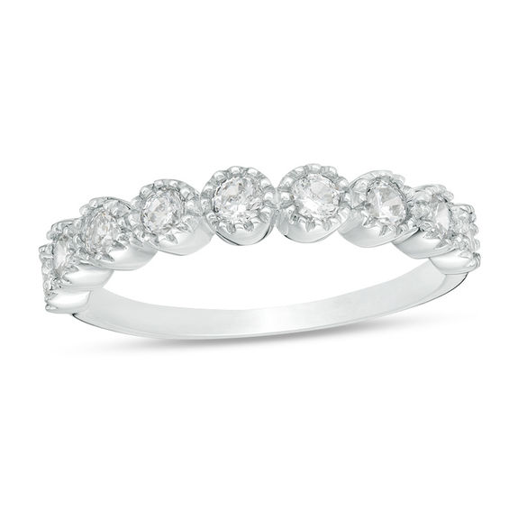 0.45 CT. T.W. Diamond Vintage-Style Nine Stone Anniversary Band in 10K Gold