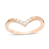 0.085 CT. T.W. Diamond Five Stone Chevron Anniversary Band in 10K Rose Gold