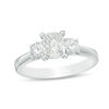 Thumbnail Image 0 of 1.00 CT. T.W. Multi-Diamond Cushion Three Stone Engagement Ring in 14K White Gold