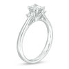 Thumbnail Image 1 of 0.50 CT. T.W. Composite Diamond Cushion Three Stone Engagement Ring in 14K White Gold