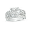 Thumbnail Image 0 of 1.00 CT. T.W. Composite Diamond Square Frame Multi-Row Engagement Ring in 10K White Gold