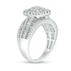 Thumbnail Image 1 of 1.00 CT. T.W. Composite Diamond Square Frame Multi-Row Engagement Ring in 10K White Gold