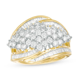 2.00 CT. T.W. Composite Diamond Marquise Bypass Ring in 10K Gold