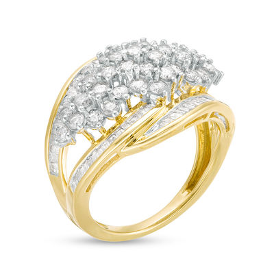 2.00 CT. T.W. Composite Diamond Marquise Bypass Ring in 10K Gold