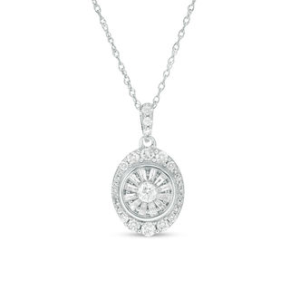 0.50 CT. T.W. Diamond Oval Frame Pendant in 10K White Gold