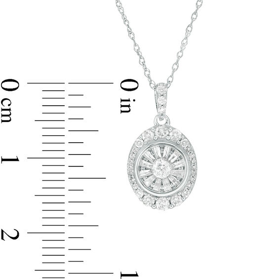 0.50 CT. T.W. Diamond Oval Frame Pendant in 10K White Gold