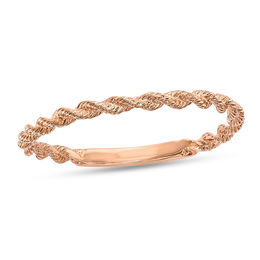 Ladies' 1.5mm Twist Rope Wedding Band in 14K Rose Gold