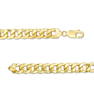 Men's 230 Gauge Curb Chain ID Bracelet in 14K Gold = 8.0"