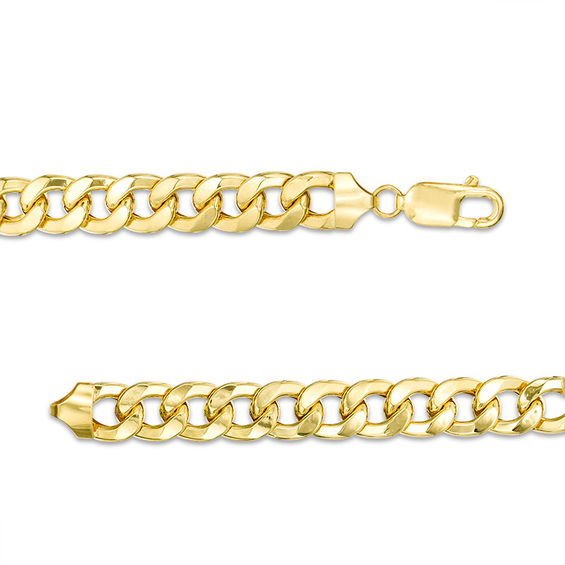 Men's 230 Gauge Curb Chain ID Bracelet in 14K Gold = 8.0"