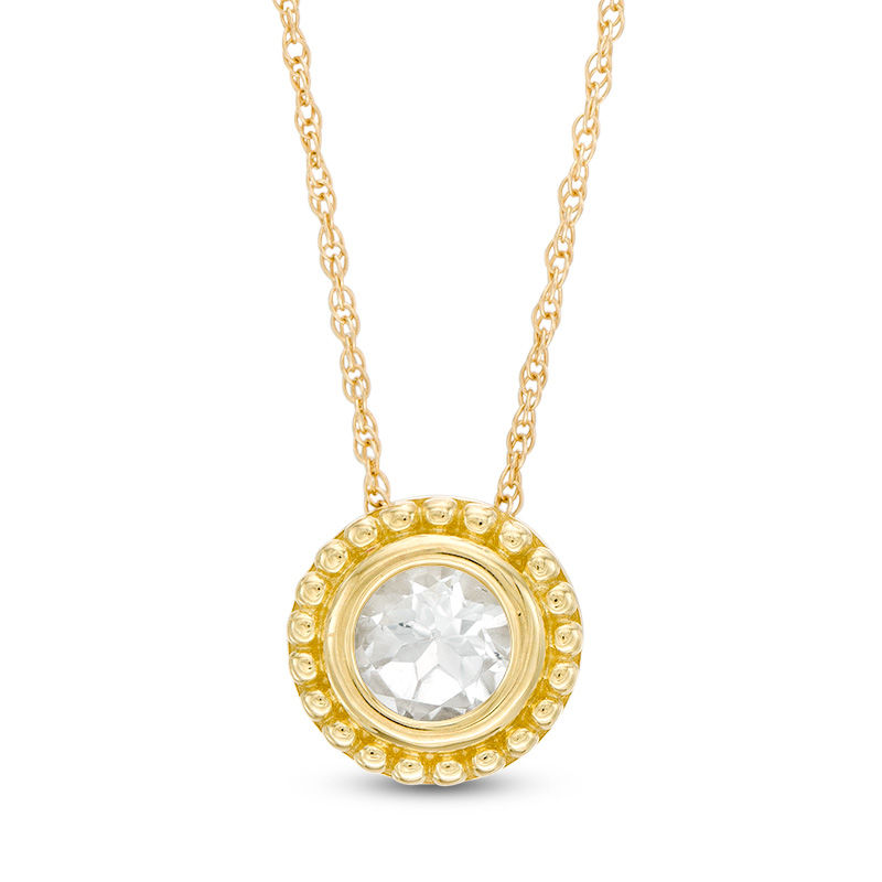 5.0mm Topaz Bead Frame Pendant in 10K Gold|Peoples Jewellers
