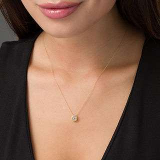 5.0mm Aquamarine Bead Frame Pendant in 10K Gold